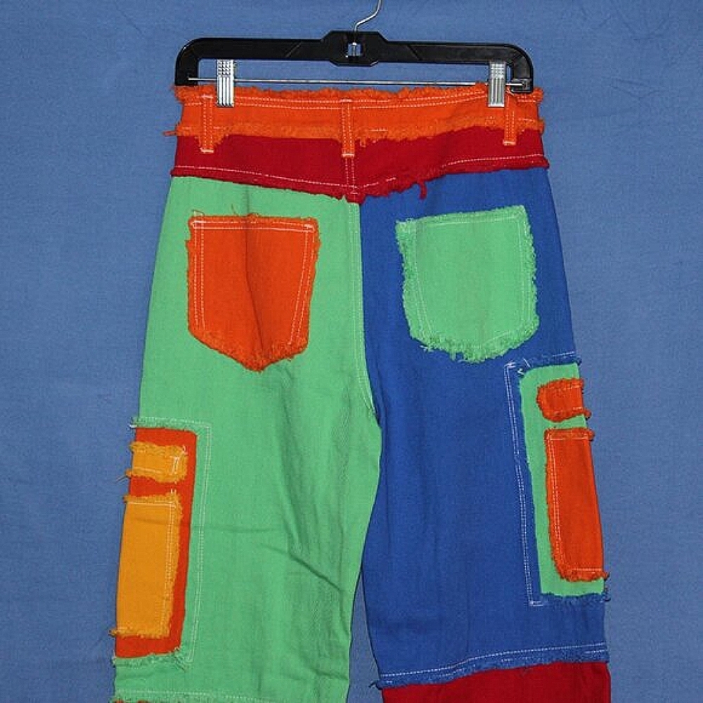 Multicolor Patchwork Straight Leg Pants - Women's… - image 3